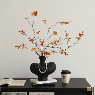 法式中古风陶瓷花瓶摆件客厅插花干花意式极简餐桌好看花器装饰品