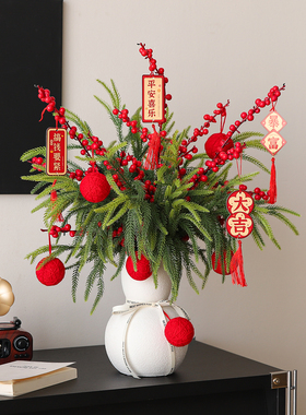 复古雪人陶瓷花瓶餐桌面电视柜装饰摆件高级感小众客厅氛围感好物