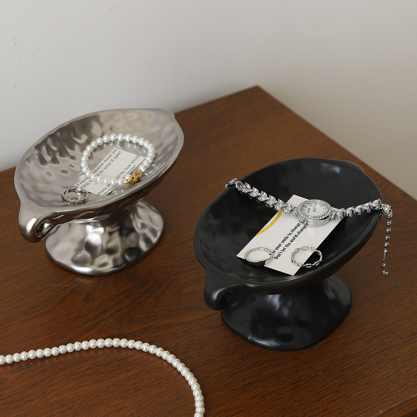 中古风香水香薰蜡烛台托盘桌面装饰梳妆台首饰收纳置物盘复古摆件