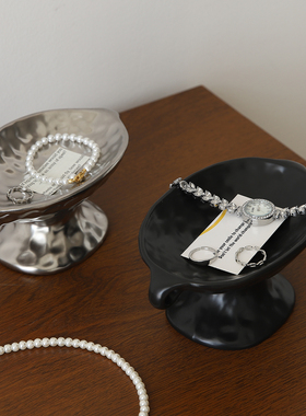 中古风香水香薰蜡烛台托盘桌面装饰梳妆台首饰收纳置物盘复古摆件