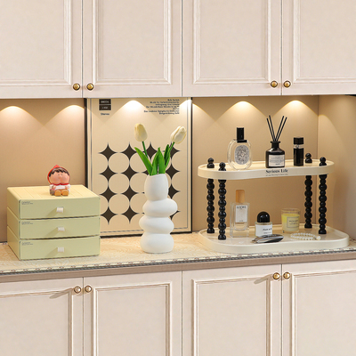 简约奶油风入户进门鞋柜装饰摆件玄关钥匙收纳盒抽屉式桌面置物架