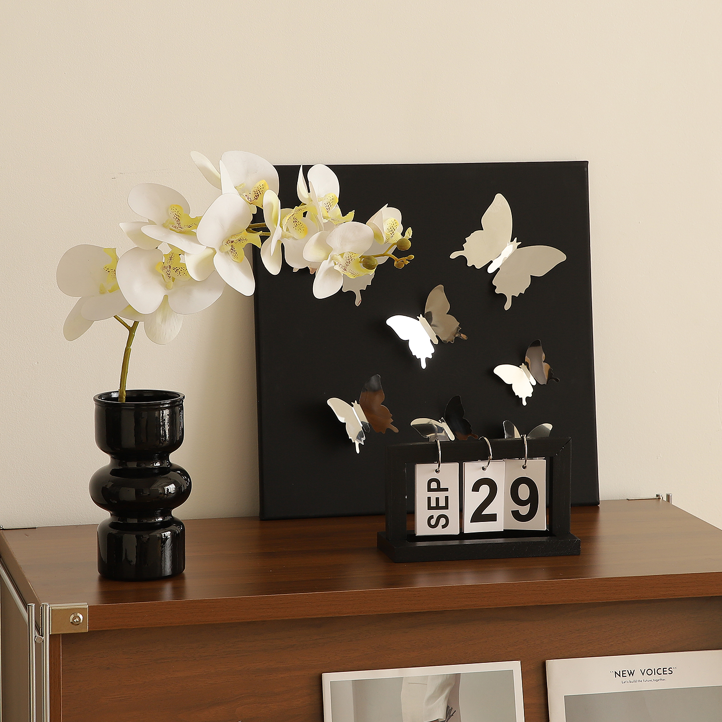 中古风客厅电视机餐边柜台面氛围感装饰品日历桌面摆件高级感小众