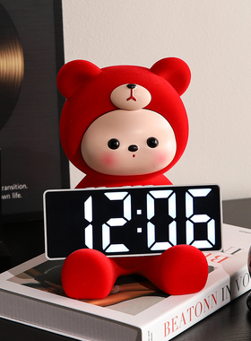 轻奢高档时钟摆件客厅家居玄关电视柜意式极简小众高级感软装饰品