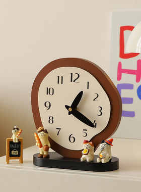 创意桌面时钟摆台式电子钟表摆放式闹钟高颜值座钟床头数字钟摆件