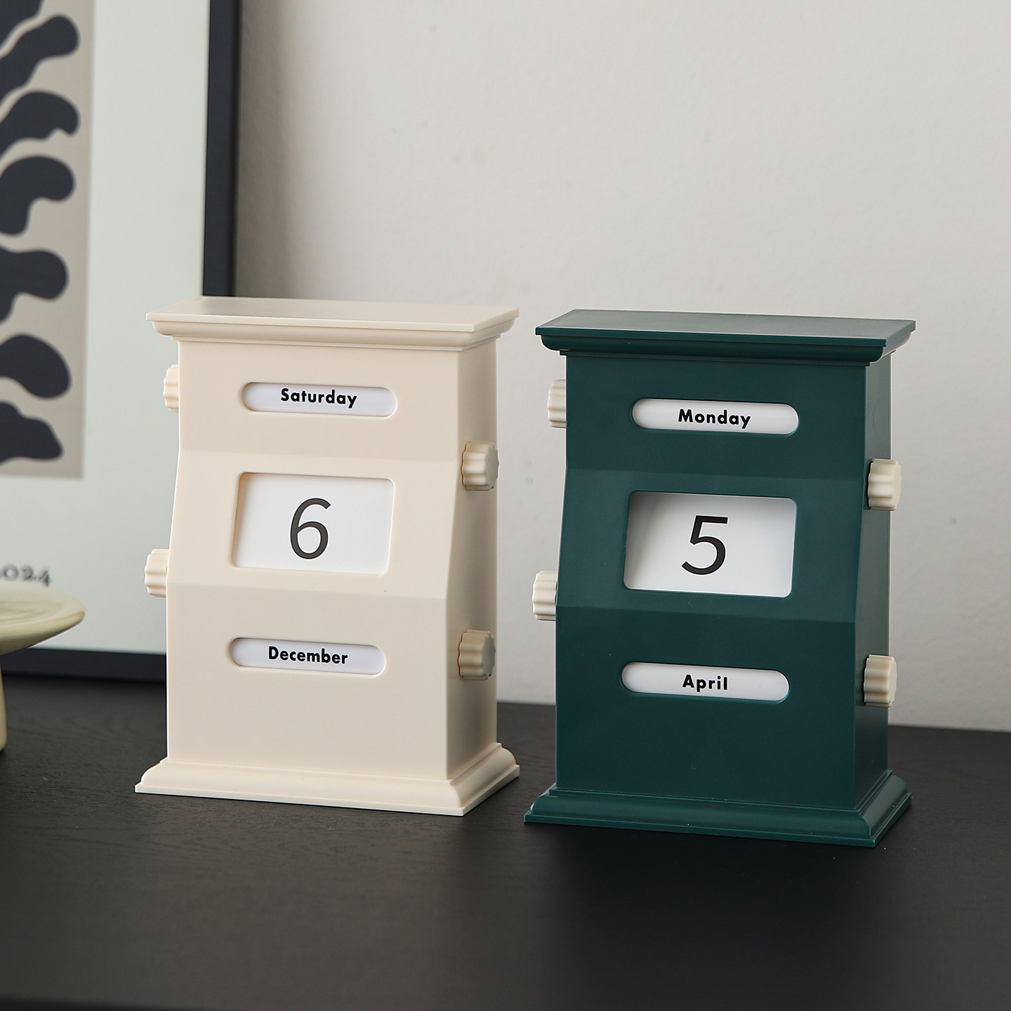 复古翻页日历台历摆件客厅轻奢高档玄关办公室桌面酒柜家居装饰品