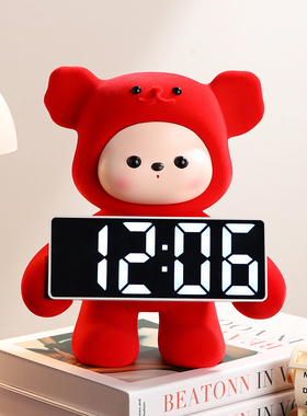 可爱治愈创意时钟摆件入户玄关酒柜客厅家居房间好物办公桌装饰品