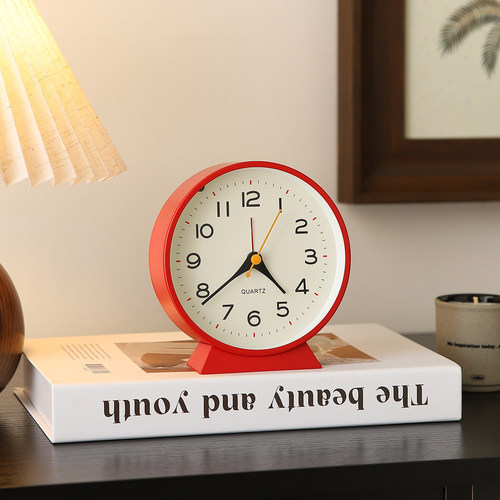 复古桌面台式钟表摆放式静音闹钟高颜值卧室床头夜光电子时钟摆件