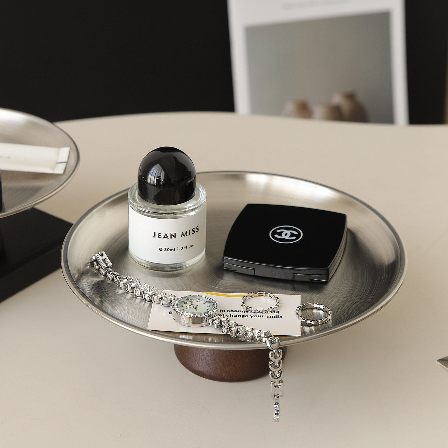 意式极简桌面香薰托盘中古摆件高级感小众入户玄关钥匙收纳置物盘,家居饰品,装饰摆件,淘宝优惠券,粉丝福利购,淘宝优惠卷