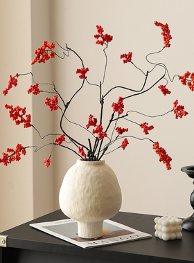 新年氛围感布置装饰花瓶摆件客厅插花高级感电视柜餐桌面花艺摆设