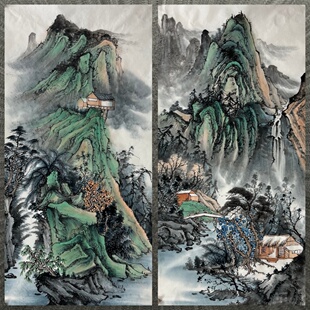 8墨锦轩中堂居家装饰国画纯手绘三尺山水画福地雅居AC6060501-10