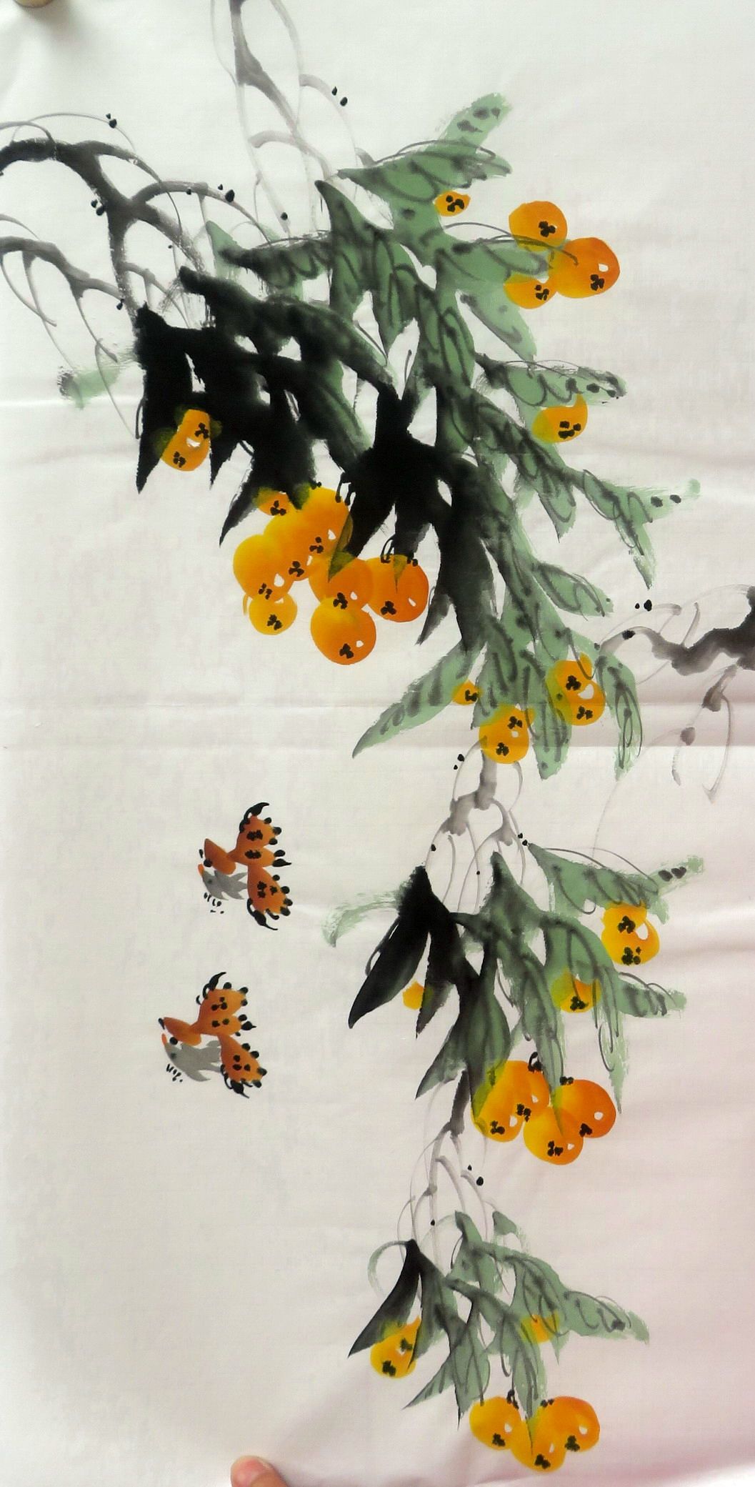 8墨锦轩特价精美装饰国画纯手绘花鸟挂画四尺四开枇杷 金玉满堂27