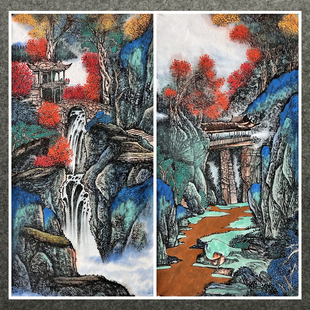 8墨锦轩中堂装饰国画批发纯手绘三尺山水画福地雅居AG5052301-20