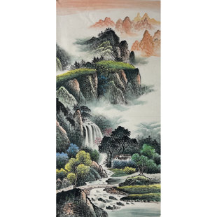 8墨锦轩136X68厘米中堂国画纯手绘四尺山水画江山如画AV9102101-8