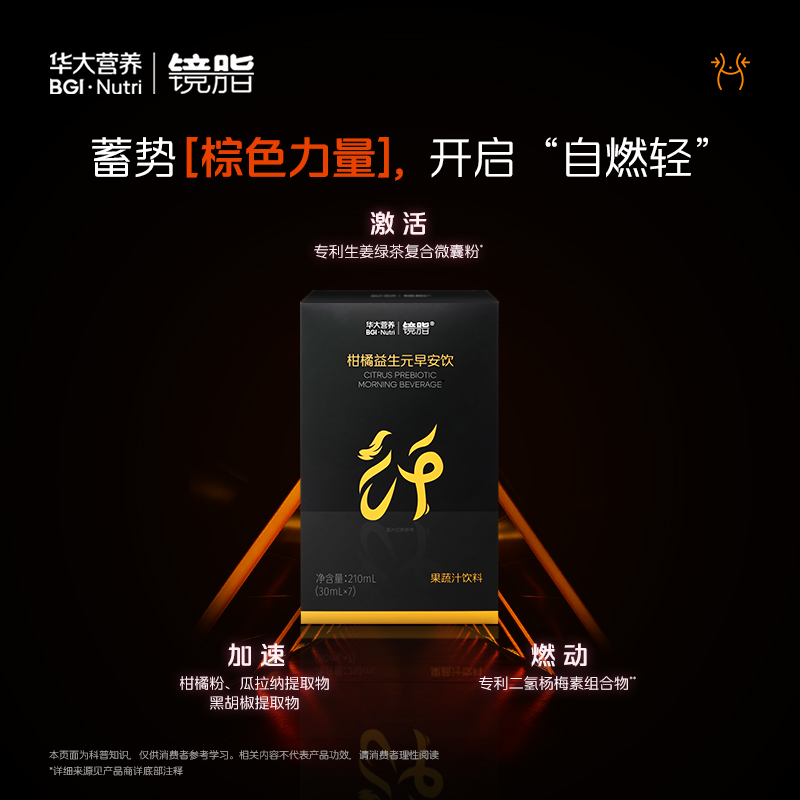 华大营养基因柑橘优美达官方旗舰镜脂轻身体管理益生元早安饮