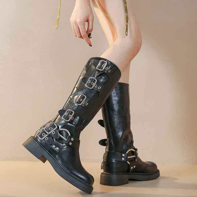 高筒厚底骑士靴女ins网红潮欧洲站2025新款膝粗跟不过时尚长筒靴,女鞋,骑士靴,淘宝优惠券,粉丝福利购,淘宝优惠卷