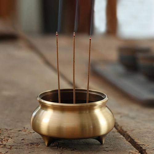 三足纯铜家用室内供奉茶道香炉