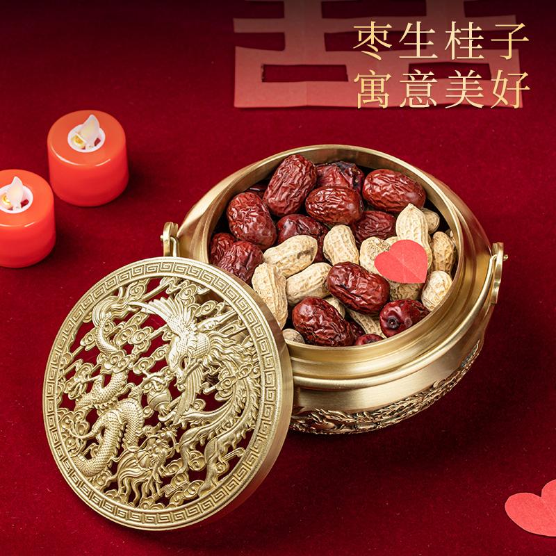 结婚庆用品黄铜香炉火炉新娘陪嫁妆旺夫铜火囱火铳手炉火冲旺盆炉