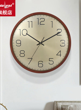 实木挂钟客厅2025年新款大气创意时尚静音家用钟表挂墙免打孔