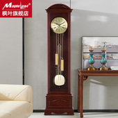 家用客厅实木美式 进口机械机芯落地钟大号摆件 复古德国赫姆勒原装