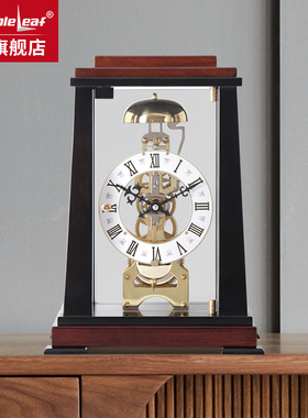 德国赫姆勒进口机芯家用新中式创意实木机械座钟客厅简约装饰摆件