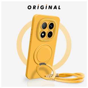 适用红米note14手机壳新款Note14pro带手腕挂绳14pro+旋转支架redmi解压齿轮全包防摔mi液态硅胶note软外壳套