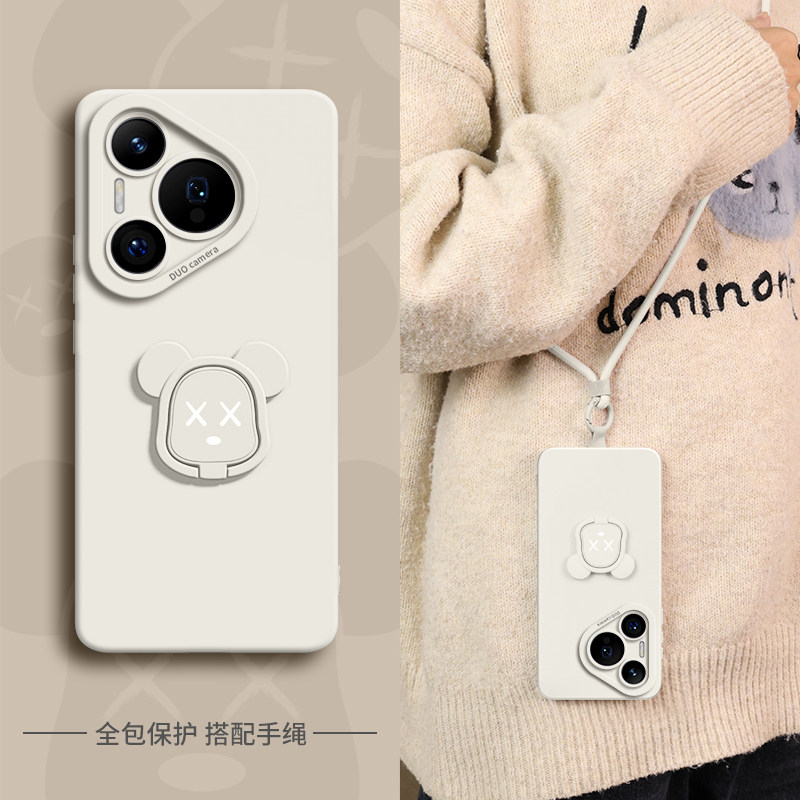 适用华为Pura80手机壳pura80pro新款防摔80Ultra熊头指环支架80全包镜头女式80Pro带挂绳全包PRO保护套