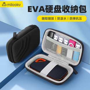 适用于闪迪硬盘专用硬壳收纳盒出行收纳包闪迪储存卡闪迪u盘SanDisk闪迪系列闪迪E81 E90移动固态硬盘AipPods