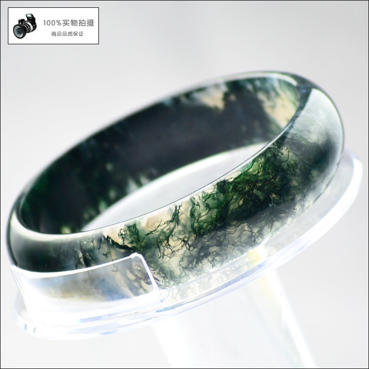 阜新水草玛瑙手镯 条镯 罕见稀有水草 支持珠宝店验货64mm 6300
