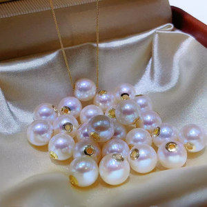 【年货珠宝专场】18K金贴片 6A爱迪生路路通项链紫珠和白珠可选