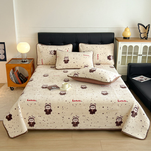 肉感双面两用床盖三件套一面全棉一面牛奶绒纯棉榻榻米加厚床单