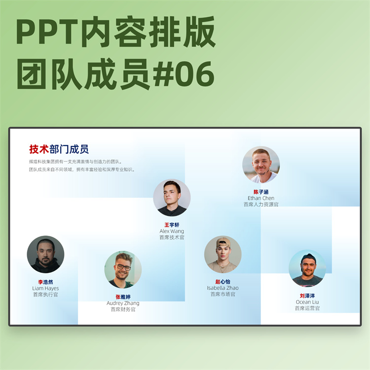 【2B06】PPT团队成员介绍模板部门风采展示多图组织架构人物介绍