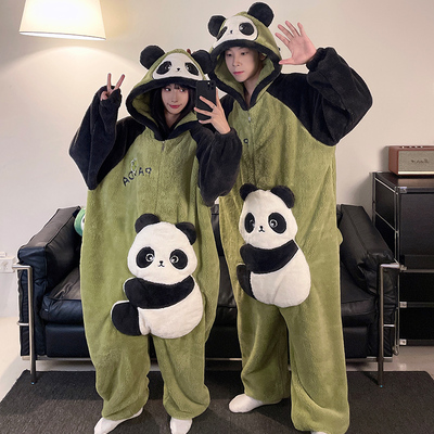 冬季法兰绒长袖连体睡衣