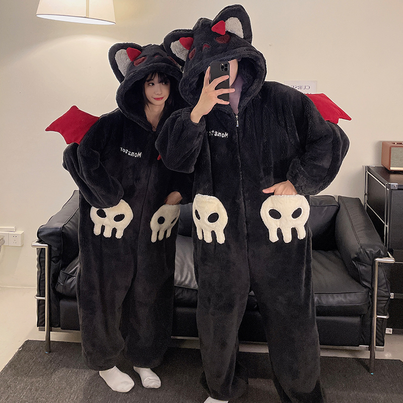 珊瑚绒男女士情侣连体睡衣