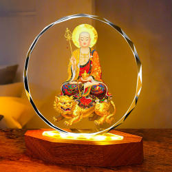 九华山南无大愿地藏王菩萨佛像画像水晶摆件家用客厅玄关桌面供奉