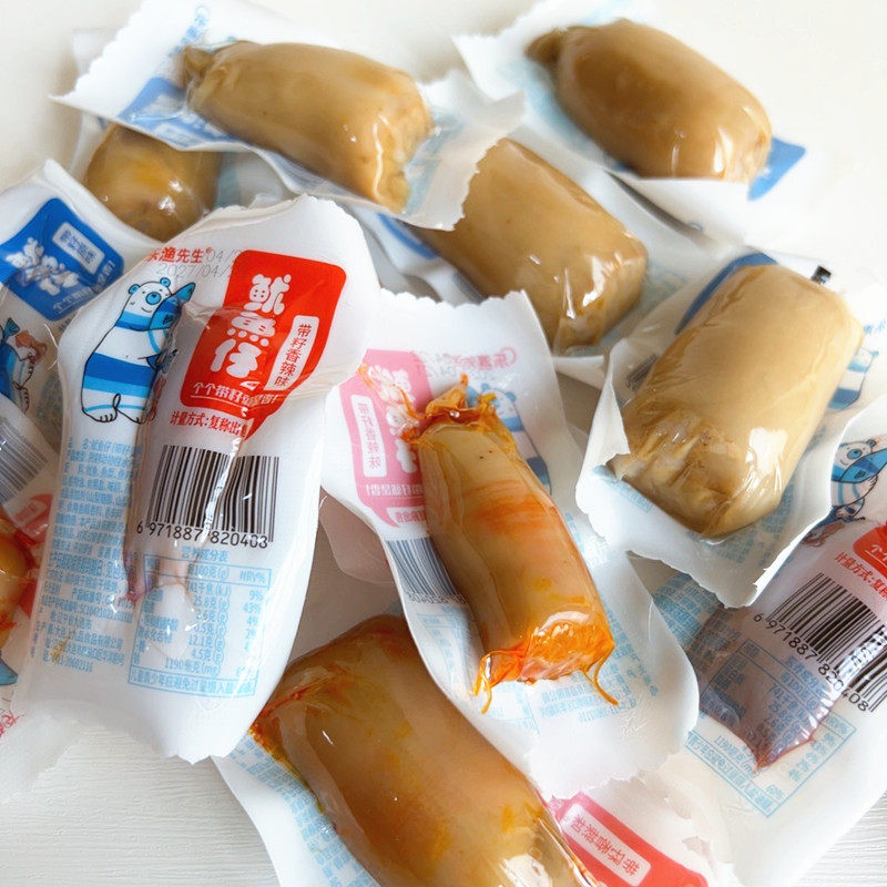 大连特产乐渔先生鱿鱼仔开袋即食带籽鱿鱼仔海鲜零食原味香辣鱿鱼