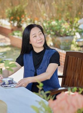 琳丹乐 丹同款 2025新品黑色蓝色出游半裙套装蓝棉麻马甲58074