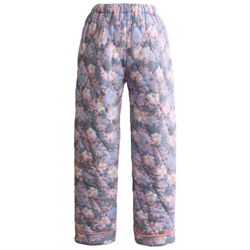 单条睡裤女秋冬款纯棉夹棉裤子