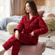 家居服套装 圆人睡衣女冬季 纯棉夹棉加厚保暖秋冬红色新婚2025大码