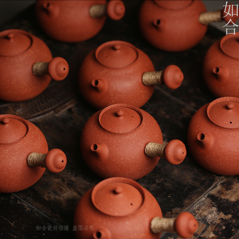 龙血砂砂铫煮水壶薄胎跳盖侧把壶