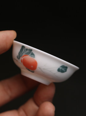 矮款釉中彩工夫茶杯高温白瓷