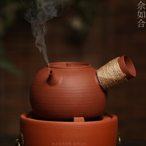 老安顺红泥煮水壶手工薄胎砂铫壶