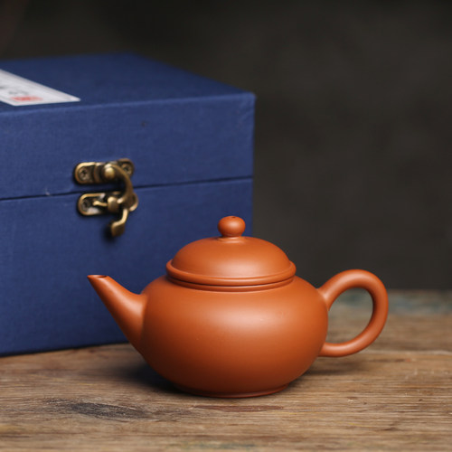 朱泥鸡蛋黄半手工功夫茶壶茶具