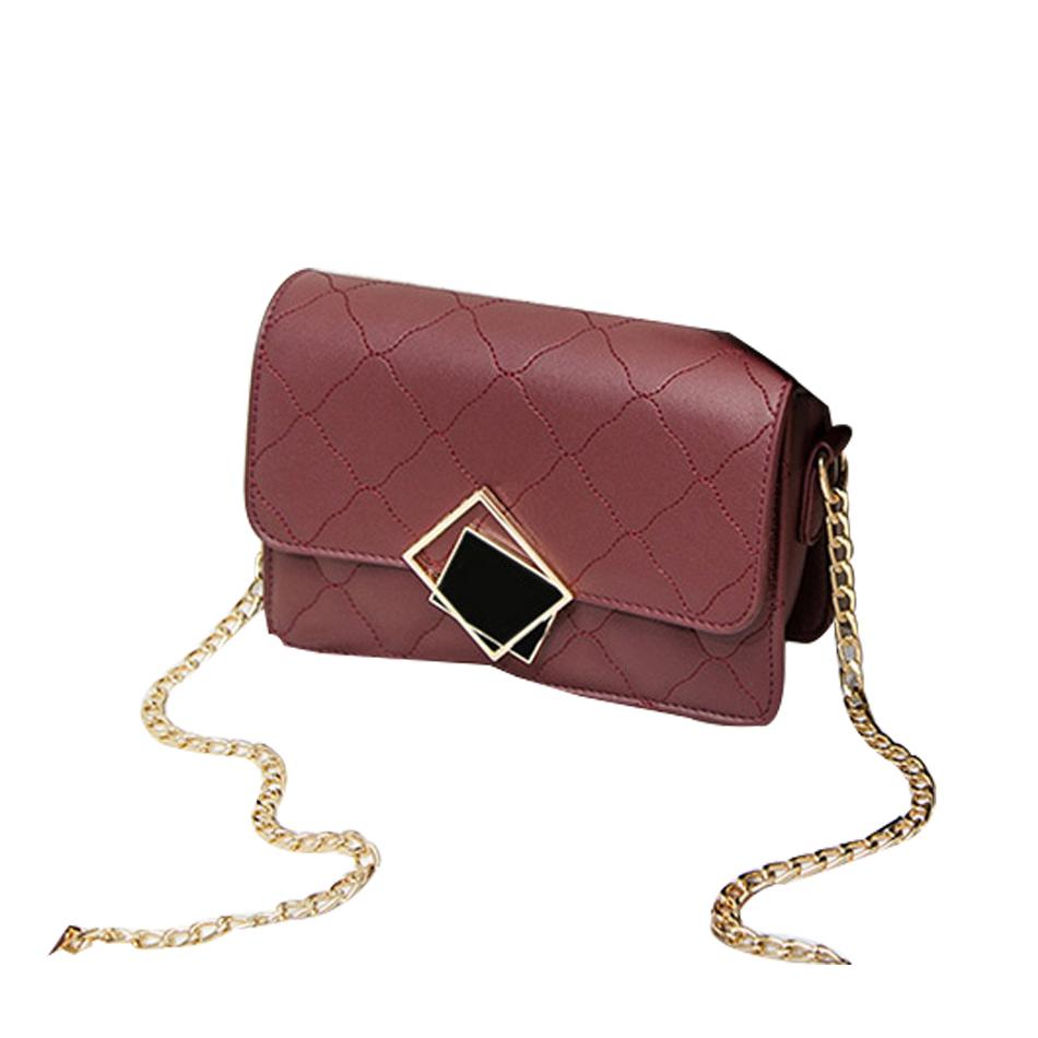 沐鱼高级感菱格链条小方包