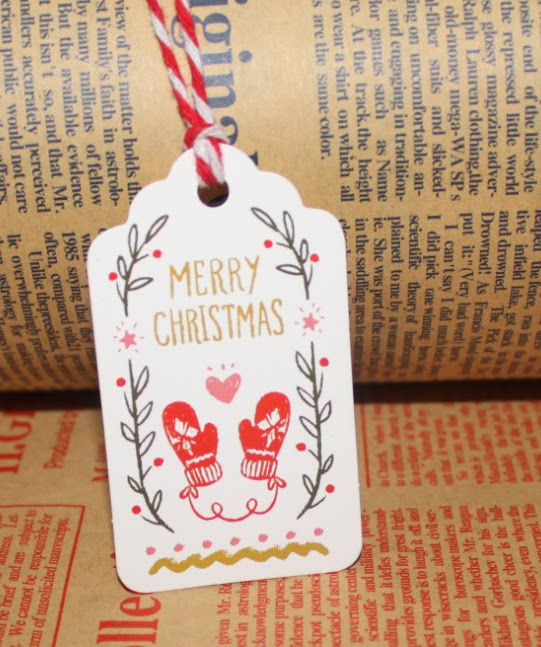 韩国创意白色牛皮卡纸留言单词卡圣诞树挂卡礼物吊牌书签送棉线