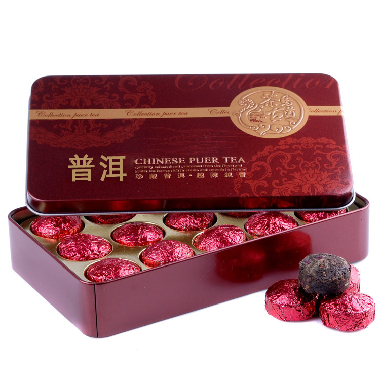 古问玫瑰茶精美铁盒装迷你普洱