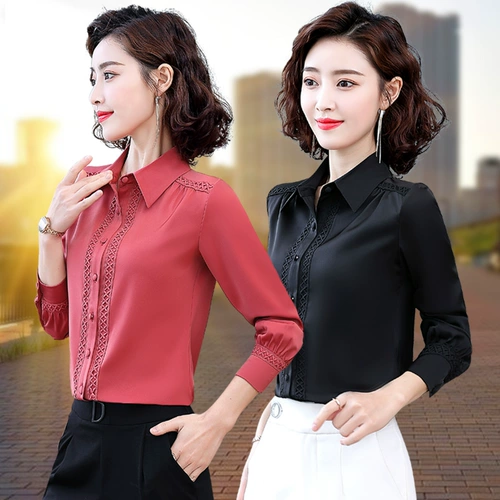 Рубашка, весенний модный демисезонный приятный телу лонгслив для матери, городской стиль