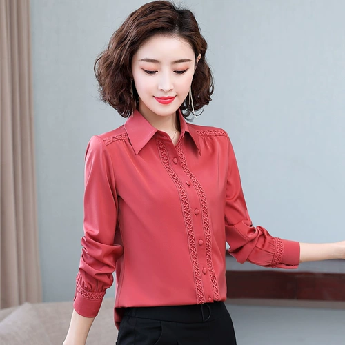 Рубашка, весенний модный демисезонный приятный телу лонгслив для матери, городской стиль