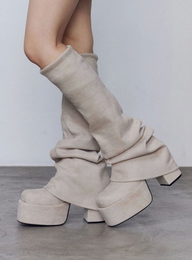 日代 EMODA Loose flare cover fit boots 25AW 辣妹堆堆厚底筒靴