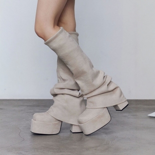 flare cover fit 日代 25AW Loose boots 辣妹堆堆厚底筒靴 EMODA