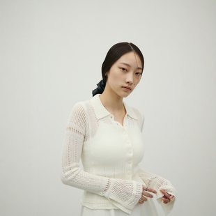 日代 STYLEMIXER Eyelet lace knit 26SS 镂空蕾丝针织polo衫